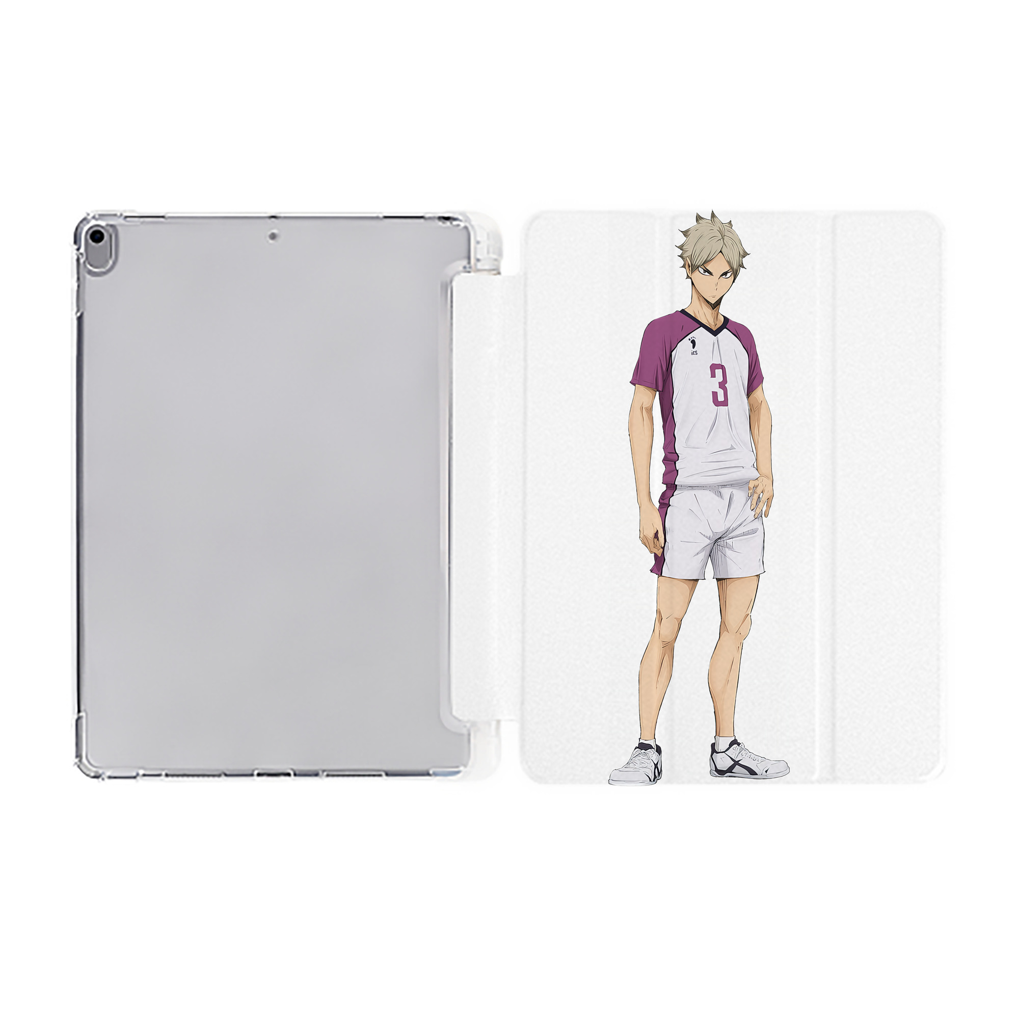 （画像用） ハイキュー!! Haikyu!! IPad ケース ペン収納付き 三つ折りスタンド PUレザー×シリコン 対応機種9.5/10.5/10.9インチ